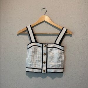 Black and white preppy blouse